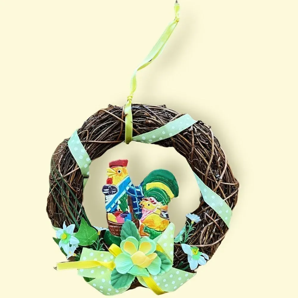 Spring/ Easter Wreath Small Vintage 90s